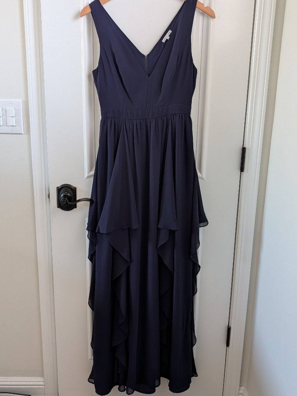 Lace & Mesh Ruffled Maxi Dress